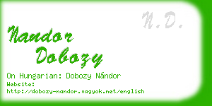 nandor dobozy business card
