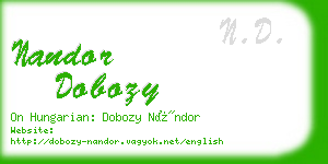 nandor dobozy business card